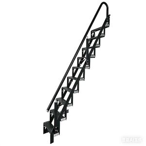 Escalera Telescópica en Forma <span class=keywords><strong>de</strong></span> L <span class=keywords><strong>de</strong></span> Aleación <span class=keywords><strong>de</strong></span> Zinc <span class=keywords><strong>para</strong></span> Montaje en Pared con Barandilla Metálica, Diseño que Ahorra Espacio <span class=keywords><strong>para</strong></span> Áticos, Uso Interior/Exterior - Product Image 6
