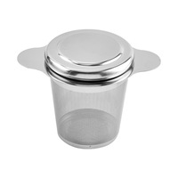 Infuseur à thé en acier inoxydable à double poignée, filtre à thé à mailles extra fines pour tasses