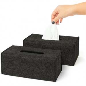 Eco-friendly Multifunction Decorative Tissue Box Holder <b>Desktop</b> Felt Tissu Box Cover - Product Image 1