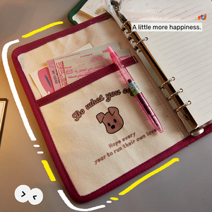 Phim Hoạt Hình Dễ Thương Vải máy tính xách tay sáng tạo 6 lỗ bông và vải gai dầu thủ công tài khoản cuốn sách nhật ký sinh viên A5 - Product Image 3