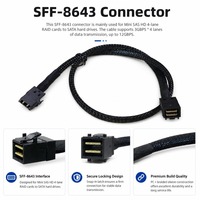 Cable de Datos para Servidor SFF-8643 de 36 Pines, Impedancia de 100 Ohmios, Doble Blindaje de Lámina de Aluminio, Cable para Controlador RAID y Disco Duro