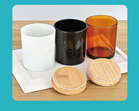 Bouteilles de bougies en verre ambré mat givré de luxe 10oz 315ml avec bouchons en liège, option de gravure, écologiques, recyclables, porte-bougie pour la maison