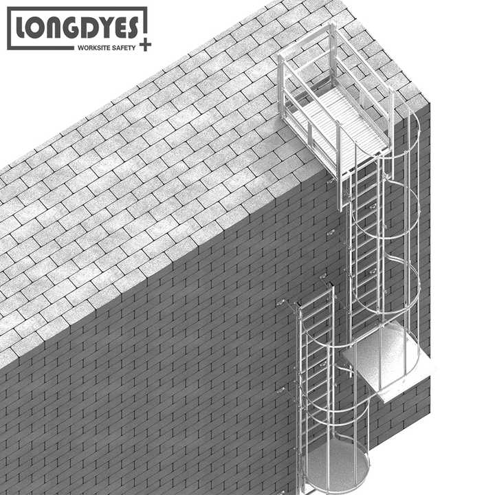 Aluminum Vertical Fixed Access Ladders with Safety Cage