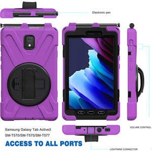 Xoay đứng điều chỉnh dây đeo tay mềm Silicone Bumper Bút Chì Chủ Tablet trường hợp đối với Samsung Galaxy Tab hoạt động 3 8.0 t570 t575 - Product Image 3