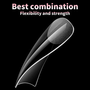 240 pièces de faux ongles XXL à couverture complète en ABS, longs, forme cercueil, français, amande, carré, rectangle, stiletto, pointus, pour nail art - Product Image 4