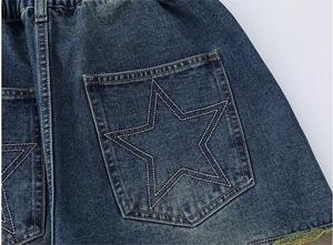 New Arrival Streetwear Patch Embroidery <strong>Men's</strong> Denim <strong>Shorts</strong> with Unique Chrome Heart Design Pants High Quality <strong>Men</strong> <strong>Short</strong> <strong>Jeans</strong> - Product Image 5