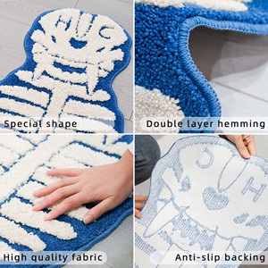 Tapis de sol lavable en flanelle Happy Corgi personnalisé, en mousse TPE tuftée, antidérapant, extra doux, avec rembourrage en caoutchouc, paillasson d'entrée en peluche - Product Image 4