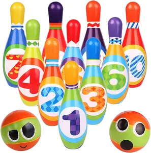 다채로운 거품 볼링 게임 장난감 소프트 볼링 공 놀이 세트 유아를위한 볼링 장난감