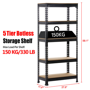 5 couches 600 800 livres entrepôt noir 200kg étagère sans boulon Garage stockage rayonnage Z faisceau sans boulon étagères - Product Image 5