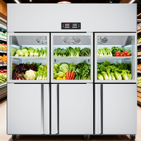 Réfrigérateur commercial à refroidissement direct en acier inoxydable avec compresseur de haute qualité, porte vitrée et affichage numérique