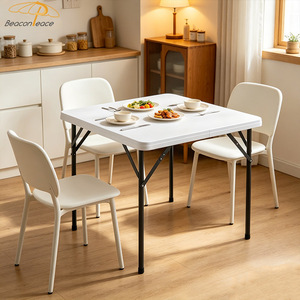 Modern Lightweight Durable Portable <strong>Table</strong> Villa Indoor Outdoor Party Training Camping Picnic Plastic Square Foldable <strong>Table</strong> - Product Image 3