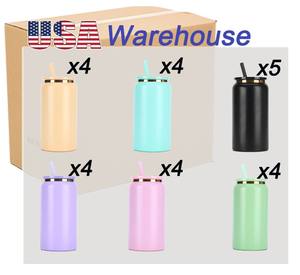 แก้วสแตนเลสมีหูจับกันการรั่วกันความร้อนผนังสองชั้น16oz ถ้วยสำนักงาน5สีพิเศษ - Product Image 3