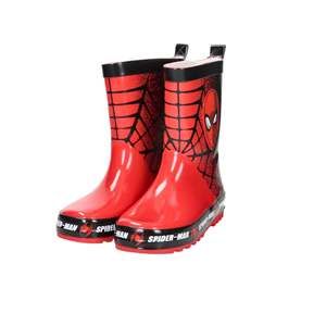 Stivali da pioggia per bambini Spider-Man, rossi e neri, a taglio basso con maniglia di trascinamento per ragazzi - Product Image 2