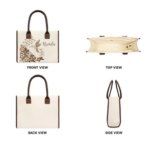 Bolsa de Compras de Lona Ligera con Diseño de Colibrí y Nombre Personalizado, Directo de Fábrica, para Compras y Viajes, en Venta - Product Image 4