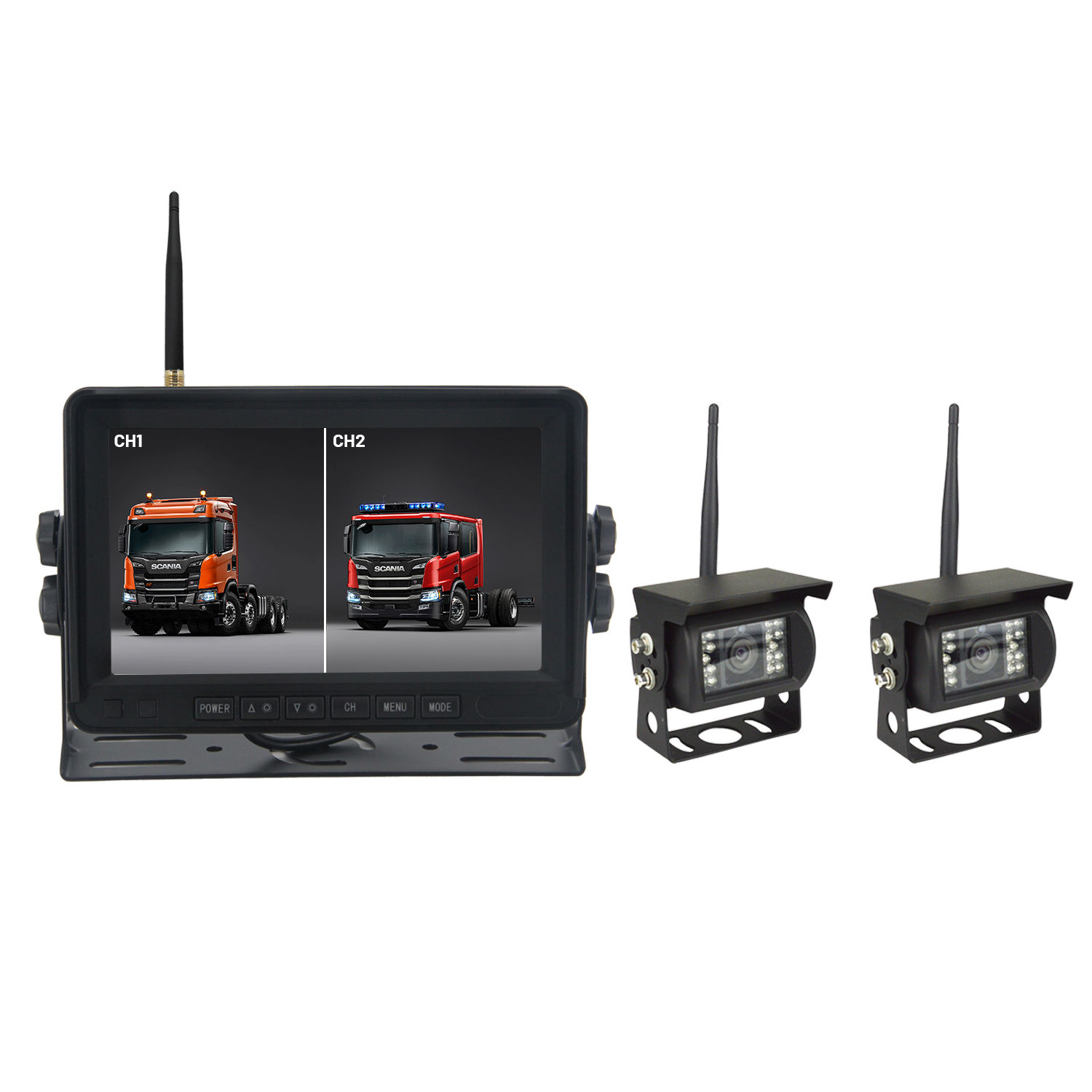 Moniteur 2CH 7'' + 2 caméras