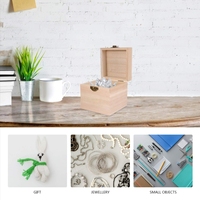Boîte de rangement carrée en bois non finie maison bricolage pin matériel articulé non peint bijoux anneau affichage emballage