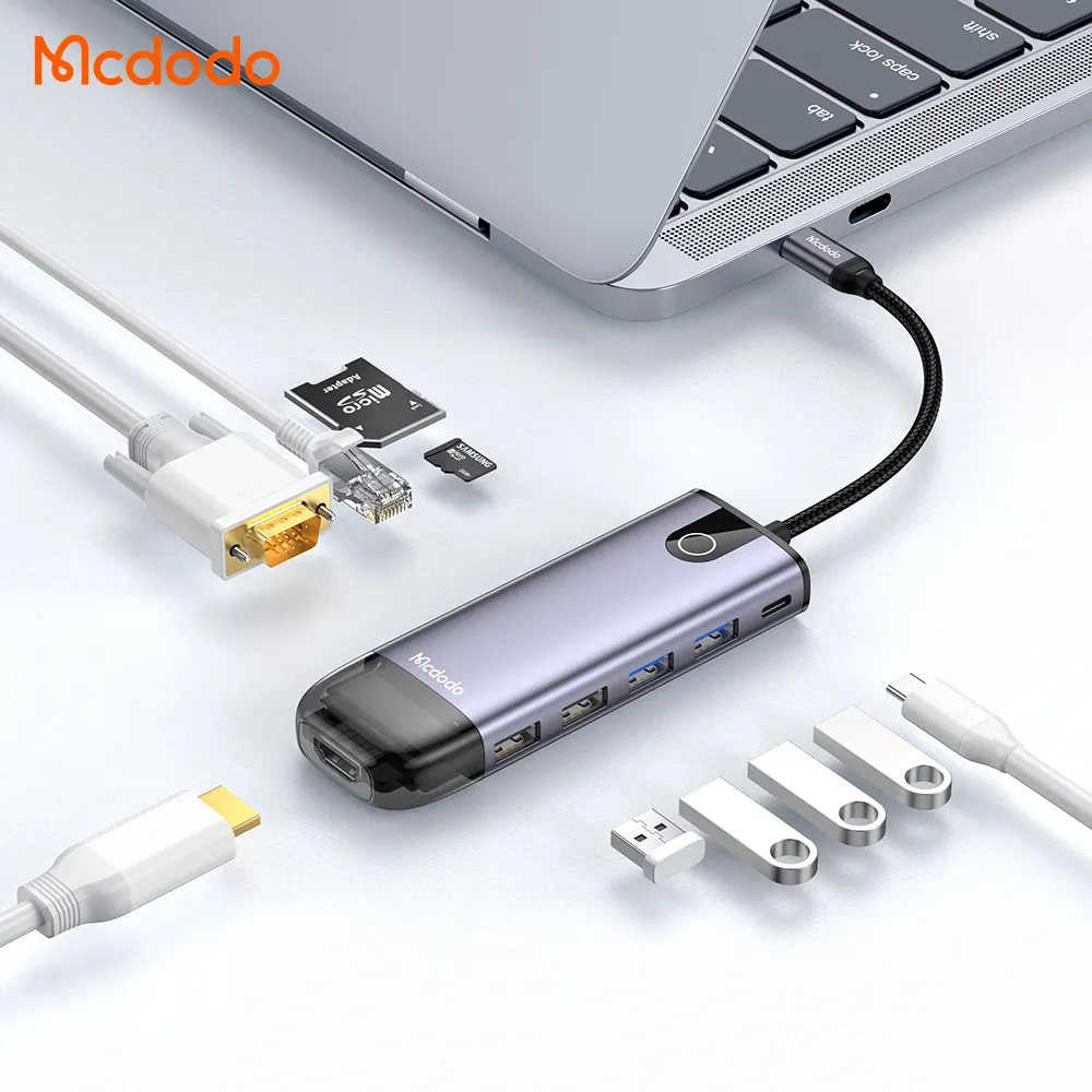 Hub Kết Nối 10 Trong 1 5Gbps Usb 3.0 C, Cổng Kết Nối Hiển Thị 4K, Sạc 4 Cổng Usb C, 4 Cổng Usb Cho Điện Thoại Thông Minh, Máy Tính Xách Tay, Tv