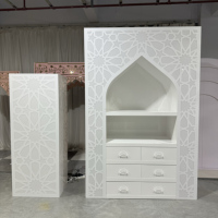 Arche de toile de fond de mariage personnalisable à LED, panneau de décoration de scène géométrique de style marocain, support d'affichage en acrylique