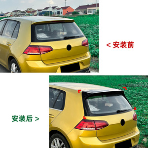 Volkswagen Golf 7 MK7 Rear Spoiler Piano Black Carbon Fiber Texture ABS Wing Shaped Trunk Lip - Product Image 4