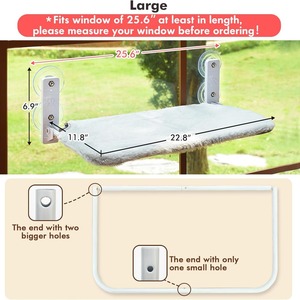 Lit rectangulaire moderne pour animaux de compagnie en tissu à motif solide Hamac pliable pour chat en gros avec fenêtre et ventouse Lit nid pour chat à la mode - Product Image 2