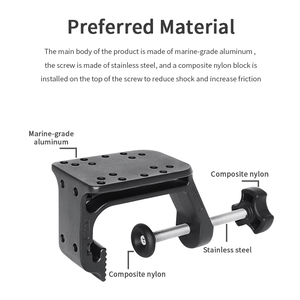 Soporte cámara/teléfono tipo cantilever de acero inoxidable, base metálica con abrazadera de escritorio y bloqueo rápido - Product Image 5