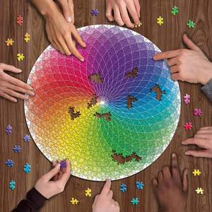 <span class=keywords><strong>Puzzle</strong></span> coloré à dégradé arc-en-ciel, puzzles difficiles pour adultes, puzzles ronds stimulants, 1000 pièces - Product Image 2