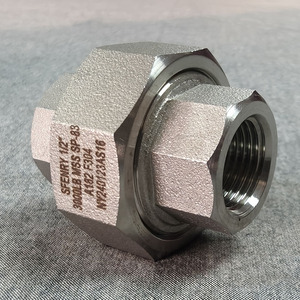 MSS SP-83 단조 스테인리스 스틸 유니온 ASTM A182 F304/F316L ASME B16.11 클래스 3000 암나사 ISO 9001:2008 인증 - Product Image 1