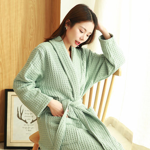 Four Plus Size Cotton <strong>Waffle</strong> Bathrobe Luxury Hotel Robe for Couples Good Water Absorption Summer Autumn Home <strong>Dressing</strong> <strong>Gown</strong> - Product Image 3