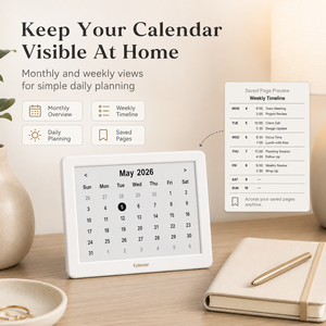 Horloge de bureau intelligente Kylendar Mini 4,2 pouces avec écran E-Paper, Wi-Fi, calendrier, météo, heure mondiale et affichage des nouvelles et des actions boursières - Product Image 4