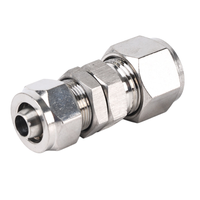 Conector de compresión de acero inoxidable 304/316 de doble contacto, tipo pasamuros recto de torsión rápida