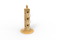 Présentoir de comptoir rotatif en bois pour cartes de vœux personnalisées Ray, présentoir en contreplaqué pour magasin de cadeaux, avec fil métallique