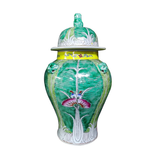 Vase en céramique de Jingdezhen, style chinois, motif chou frisé et gingembre, peint à la main, en porcelaine, pour mariage, décoration traditionnelle de la maison - Product Image 1