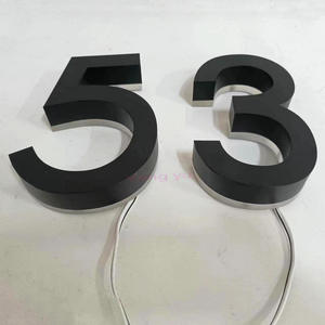 Numeri Civici LED Retroilluminati Impermeabili per Esterni, Insegne Luminose in Metallo, Lettere 3D in Acciaio Inox Alimentate a Corrente Continua - Product Image 3