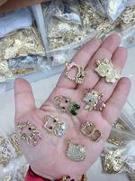 Conjunto de Pulsera de Oro al por Mayor con Colgante de Corazón de Hello Kitty y Aretes de Cristal