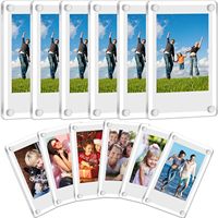 Cadre photo magnétique pour réfrigérateur en acrylique personnalisable, forme carrée, taille moyenne, haute clarté, transparent, durable