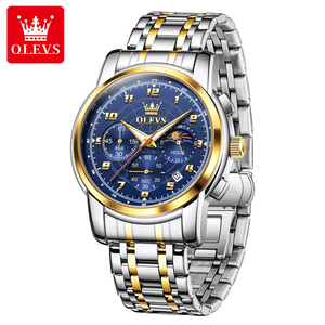 <span class=keywords><strong>Montre</strong></span> OLEVS 2983 de luxe, design OEM personnalisé, sport, acier inoxydable, phase de lune, <span class=keywords><strong>chronographe</strong></span>, lumineuse, étanche, quartz, pour homme - Product Image 1