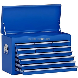 Boîte à outils métallique portable avec tiroirs, serrure centrale à clé pour la sécurité, finition thermolaquée résistante aux rayures, <span class=keywords><strong>coffre</strong></span> robuste - Product Image 3