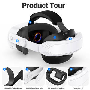 Sangle de tête universelle Elite pour <span class=keywords><strong>Meta</strong></span> <span class=keywords><strong>Quest</strong></span> <span class=keywords><strong>2</strong></span>/3/3s VR Accessoires de jeu ABS + éponge de haute qualité améliore le jeu - Product Image 5