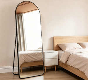 Heavenly <b>Mirror</b> Modern Arch Full Body Dressing <b>Mirror</b> Aluminum Frame Floor Standing <b>Vanity</b> <b>Mirror</b> USB <b>Light</b> Source Home Bedroom - Product Image 6