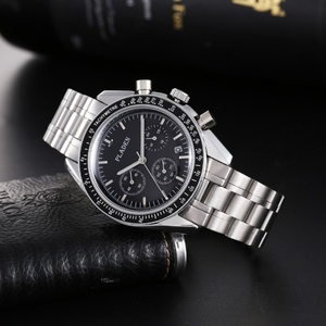 PLADEN Nouvelle Arrivée Montre de Luxe pour Hommes, Montre-Bracelet à Quartz Chronographe en Acier Inoxydable, Tendance, Affaires, Sport, Étanche - Product Image 5