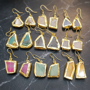 Fashionable Brass <b>Earring</b> Natural stone bohemian jewelry gemstone crystal Handmade <b>Earrings</b> <b>fashion</b> <b>earrings</b> - Product Image 4