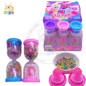 도매 이국적인 장난감 과자 다이아몬드 하드 캔디 시간 모래 시계 장난감 사탕 미니 젤리 콩