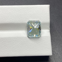 Оптовые камни HQ GEMS: Муассанит «Ледяной синий» (оттенок Light Sea Blue), размеры от 5x7 мм до 10x12 мм, огранка «Радиант», выращенные в лаборатории, россыпью
