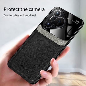 Étui de Protection d'objectif de caméra en cuir mat de luxe pour <span class=keywords><strong>Huawei</strong></span> Pura 70 Ultra 70 Pro P50 P40 <span class=keywords><strong>P30</strong></span> P20 Pro Art couverture de pare-chocs en Tpu souple - Product Image 3