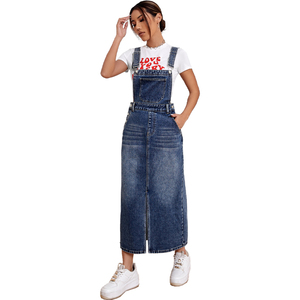 <span class=keywords><strong>Abito</strong></span> Casual da donna in Denim Patchwork <span class=keywords><strong>abito</strong></span> in Denim Modulare alla coscia <span class=keywords><strong>abito</strong></span> <span class=keywords><strong>lungo</strong></span> in <span class=keywords><strong>jeans</strong></span> Denim - Product Image 1
