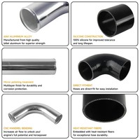 DIY Bar & Plate 600*300*76mm Intercooler 3 "con 12PCS Kit de abrazaderas de manguera de tubería