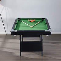 Table de billard pliable multifonctionnelle 3-en-1 pour l'intérieur, 6 pieds, avec cadre en MDF et coussin en caoutchouc, portable