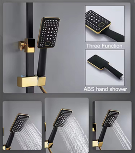 Ensemble <span class=keywords><strong>de</strong></span> <span class=keywords><strong>douche</strong></span> moderne <span class=keywords><strong>de</strong></span> luxe en laiton noir et or, avec jets <span class=keywords><strong>de</strong></span> massage, 4 modes, eau froide et chaude, robinet <span class=keywords><strong>de</strong></span> <span class=keywords><strong>douche</strong></span> pour baignoire, <span class=keywords><strong>barre</strong></span> coulissante - Product Image 6