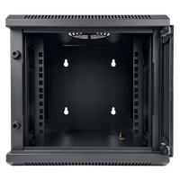 Kabinet Jaringan Dinding 10 Inci, Rak Server Mini SOHO Ringkas dengan Pintu Kaca Tempered & Panel Samping yang Dapat Dilepas