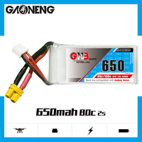 Batterie LiPo FPV GNB GAONENG 650mAh 2S 7.4V 80C avec connecteur XT30 pour moteurs brushless de 90mm à 130mm, course FPV Torrent 110 Q